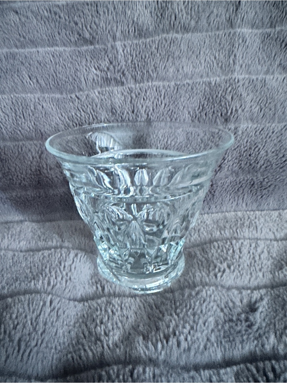 Clear Glass Decorative Drinking Cup - Elegant Cut Glass Design
